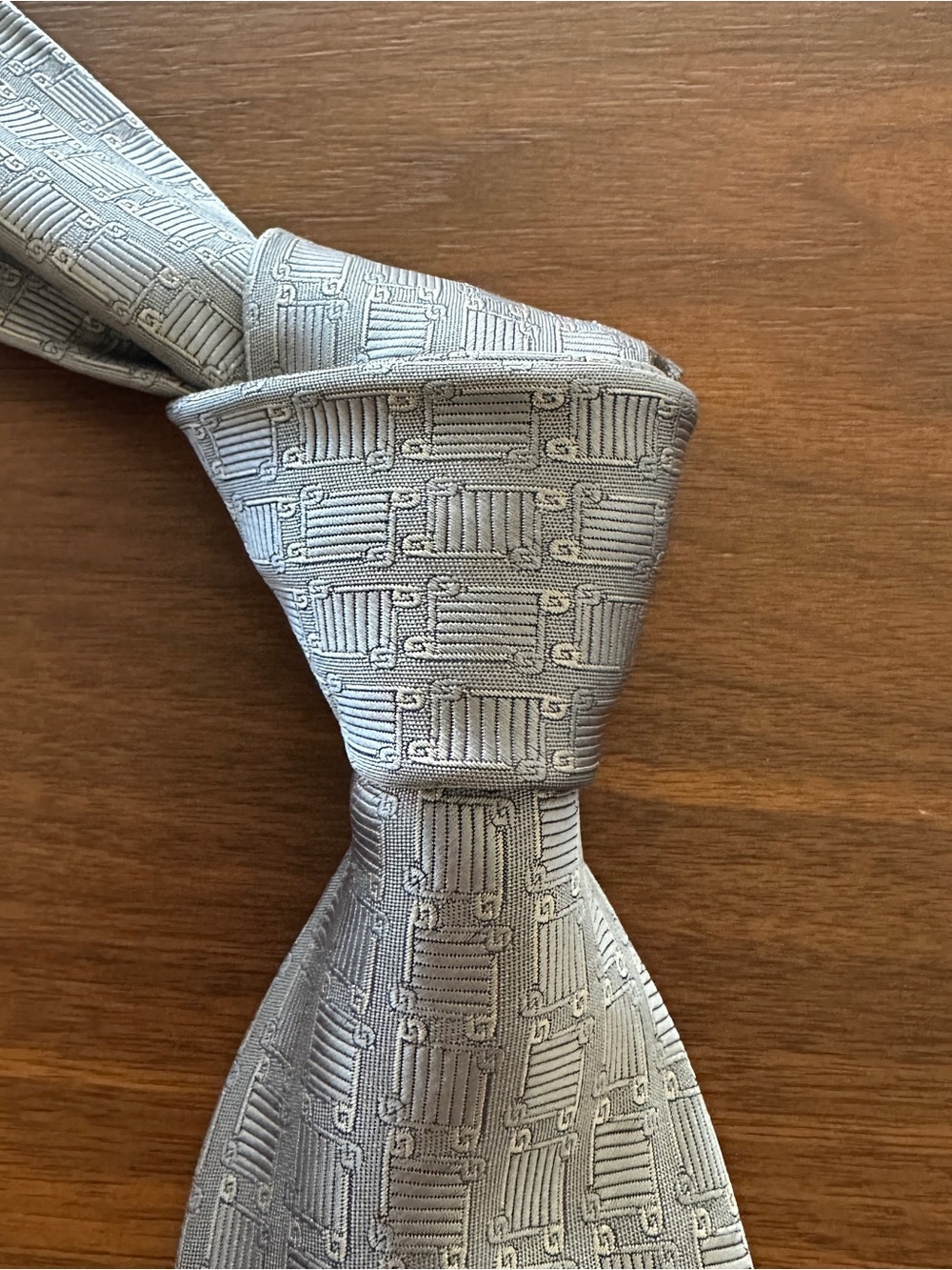 Dunhill Silver Geometric Men's Tie